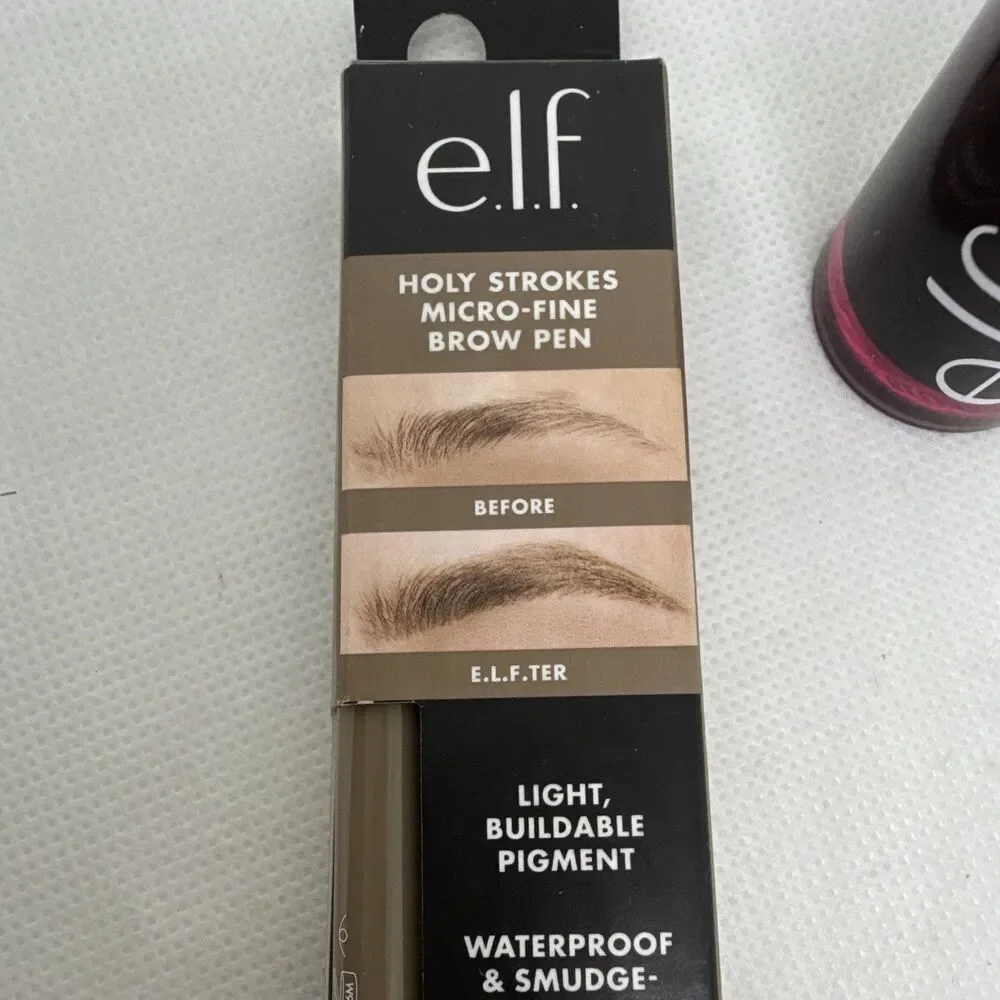 e.l.f. Sheer For It Blush Tint Stick Plums Up + Holy Strokes Brow Pen 0.02